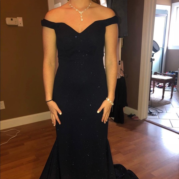 Jovani Prom Dress size 4 navy - Picture 8 of 8